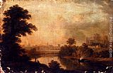 John Glover Canvas Paintings - A View Of Ripon Cathedral From Across The River Ure